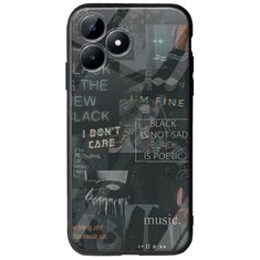 Aesthetic Black Realme C53 Groove TPU (Tempered Glass και TPU)