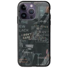 Aesthetic Black iPhone 15 Pro Groove TPU (Tempered Glass και TPU)