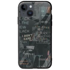 Aesthetic Black iPhone 15 Plus Groove TPU (Tempered Glass και TPU)