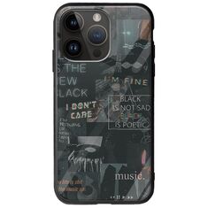 Aesthetic Black iPhone 15 Pro Max Groove TPU (Tempered Glass και TPU)