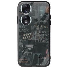 Aesthetic Black Honor 90 5G Groove TPU (Tempered Glass και TPU)