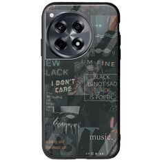Aesthetic Black OnePlus 12 5G Groove TPU (Tempered Glass και TPU)