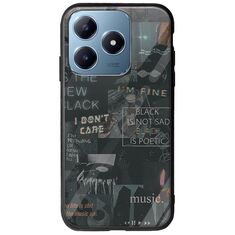 Aesthetic Black Realme C63 Groove TPU (Tempered Glass και TPU)