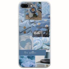 Aesthetic Blue iPhone 8 Plus Flexible TPU (Διάφανη Σιλικόνη)