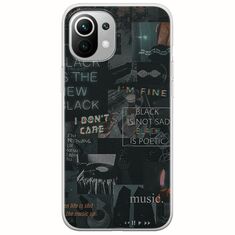 Aesthetic Black Xiaomi Mi 11 Lite / 11 Lite NE / 5G Flexible TPU (Διάφανη Σιλικόνη)