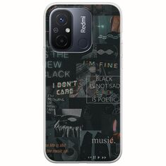 Aesthetic Black Xiaomi Redmi 12C Flexible TPU (Διάφανη Σιλικόνη)