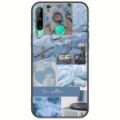 Aesthetic Blue Huawei P40 Lite E Black TPU (Μαύρη Σιλικόνη)