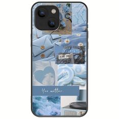 Aesthetic Blue iPhone 13 mini Black TPU (Μαύρη Σιλικόνη)