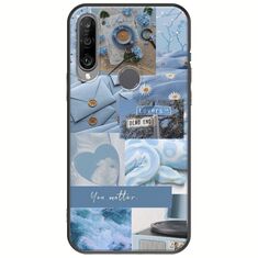Aesthetic Blue Huawei Y6p Black TPU (Μαύρη Σιλικόνη)