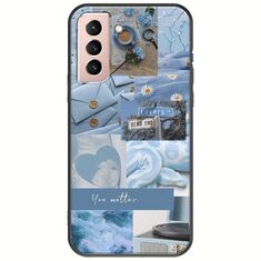 Aesthetic Blue Samsung Galaxy S22 Black TPU (Μαύρη Σιλικόνη)