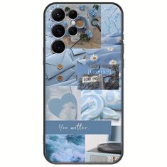 Aesthetic Blue Samsung Galaxy S22 Ultra Black TPU (Μαύρη Σιλικόνη)
