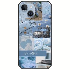 Aesthetic Blue iPhone 15 Black TPU (Μαύρη Σιλικόνη)