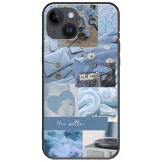 Aesthetic Blue iPhone 15 Plus Black TPU (Μαύρη Σιλικόνη)