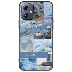 Aesthetic Blue Motorola Moto G54 5G Black TPU (Μαύρη Σιλικόνη)