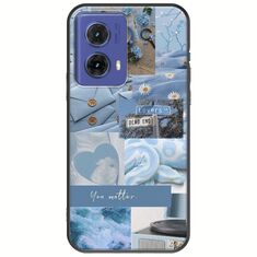 Aesthetic Blue Motorola Moto G85 5G Black TPU (Μαύρη Σιλικόνη)