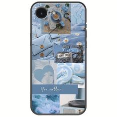 Aesthetic Blue iPhone 16e Black TPU (Μαύρη Σιλικόνη)