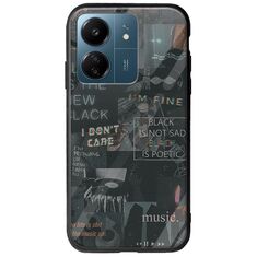 Aesthetic Black Xiaomi Poco C65 Groove TPU (Tempered Glass και TPU)