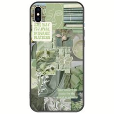 Aesthetic Green iPhone X / XS Black TPU (Μαύρη Σιλικόνη)