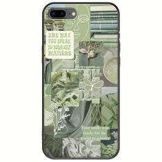 Aesthetic Green iPhone 7 Plus Black TPU (Μαύρη Σιλικόνη)
