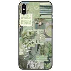 Aesthetic Green iPhone XS Max Black TPU (Μαύρη Σιλικόνη)