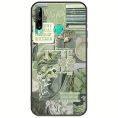 Aesthetic Green Huawei P40 Lite E Black TPU (Μαύρη Σιλικόνη)