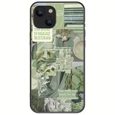 Aesthetic Green iPhone 14 Plus Black TPU (Μαύρη Σιλικόνη)