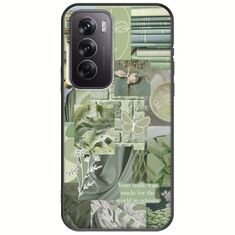 Aesthetic Green Oppo Reno 12 5G Black TPU (Μαύρη Σιλικόνη)