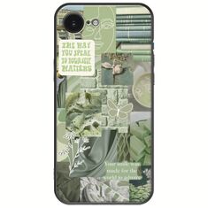 Aesthetic Green iPhone 16e Black TPU (Μαύρη Σιλικόνη)