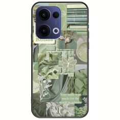 Aesthetic Green Oppo Reno 13 5G Black TPU (Μαύρη Σιλικόνη)