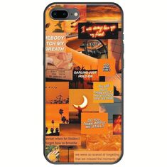 Aesthetic Orange iPhone 8 Plus Black TPU (Μαύρη Σιλικόνη)