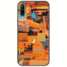 Aesthetic Orange Huawei P30 Lite Black TPU (Μαύρη Σιλικόνη)