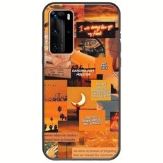Aesthetic Orange Huawei P40 Pro Black TPU (Μαύρη Σιλικόνη)