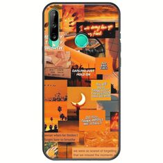 Aesthetic Orange Huawei P40 Lite E Black TPU (Μαύρη Σιλικόνη)