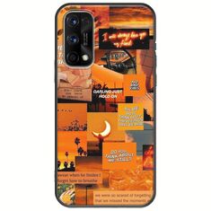 Aesthetic Orange Realme 7 5G Black TPU (Μαύρη Σιλικόνη)