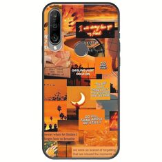 Aesthetic Orange Huawei Y6p Black TPU (Μαύρη Σιλικόνη)