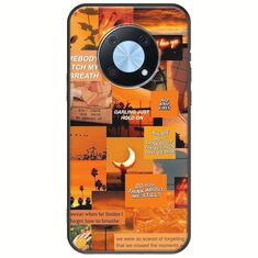 Aesthetic Orange Huawei Nova Y90 Black TPU (Μαύρη Σιλικόνη)