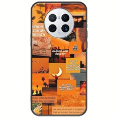 Aesthetic Orange Huawei Mate 50 Pro Black TPU (Μαύρη Σιλικόνη)