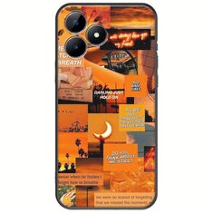 Aesthetic Orange Realme C53 Black TPU (Μαύρη Σιλικόνη)