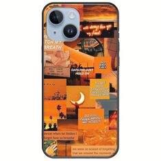 Aesthetic Orange iPhone 15 Black TPU (Μαύρη Σιλικόνη)