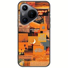 Aesthetic Orange Huawei Pura 70 Black TPU (Μαύρη Σιλικόνη)