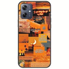 Aesthetic Orange Motorola Moto G54 5G Black TPU (Μαύρη Σιλικόνη)