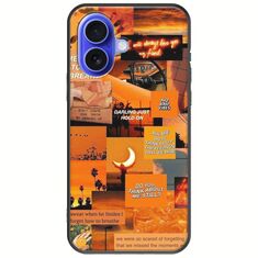 Aesthetic Orange iPhone 16 Black TPU (Μαύρη Σιλικόνη)