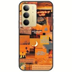 Aesthetic Orange Realme C75 4G Black TPU (Μαύρη Σιλικόνη)