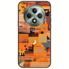 Aesthetic Orange Oppo Reno 12 FS 5G  Black TPU (Μαύρη Σιλικόνη)