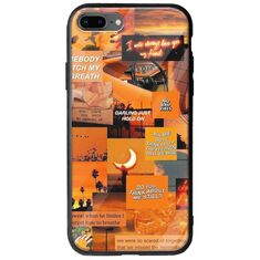 Aesthetic Orange iPhone 7 Plus Groove TPU (Tempered Glass και TPU)
