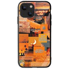 Aesthetic Orange iPhone 13 mini Groove TPU (Tempered Glass και TPU)