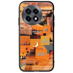 Aesthetic Orange OnePlus 13R 5G Groove TPU (Tempered Glass και TPU)