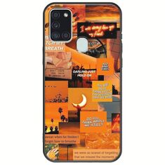 Aesthetic Orange Samsung Galaxy A21s Black TPU (Μαύρη Σιλικόνη)