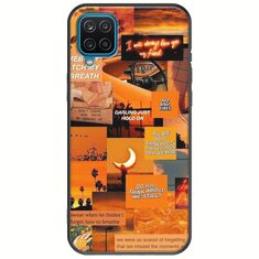 Aesthetic Orange Samsung Galaxy A12 Black TPU (Μαύρη Σιλικόνη)