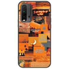 Aesthetic Orange Xiaomi Redmi 9T Black TPU (Μαύρη Σιλικόνη)